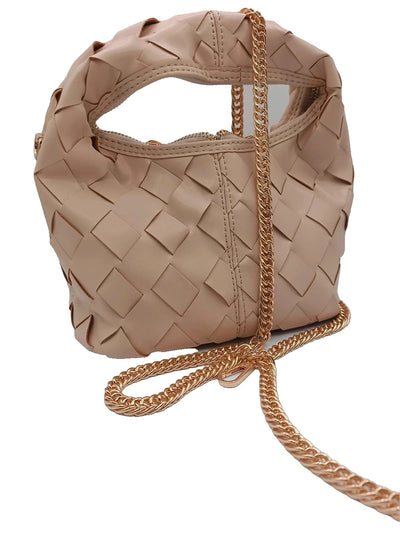 Borsa beige con tracolla in Oro in Pelle PU