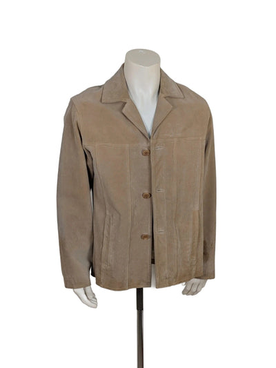 Giacca uomo in vera pelle scamosciata McNeal beige sabbia - Tg. L/XL