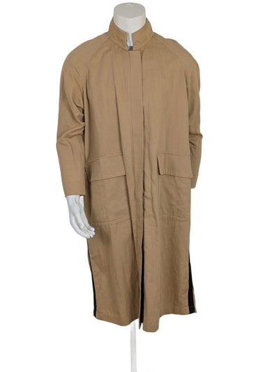 Trench donna spolverino Gentry Portofino in cotone e lino beige cuoio - Tg. 40 (vestibilità oversize)