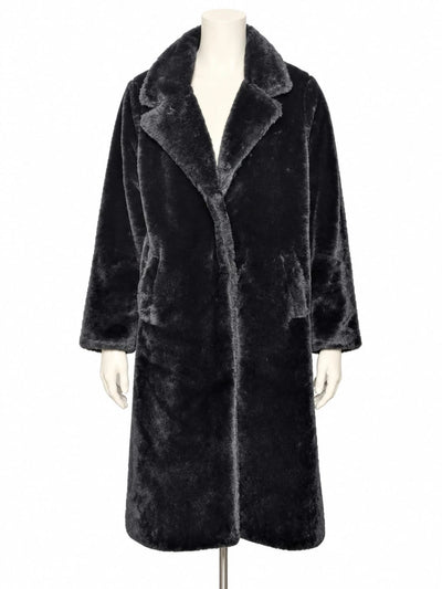 Cappotto Pelliccia Ecologica Zuiki Nera Teddy Coat (Taglia M/L)