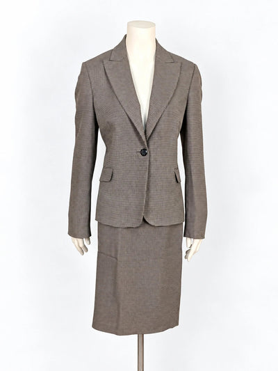 Tailleur donna Luca D'Altieri giacca e gonna micro pied de poule grigio e nero - Tg. 46