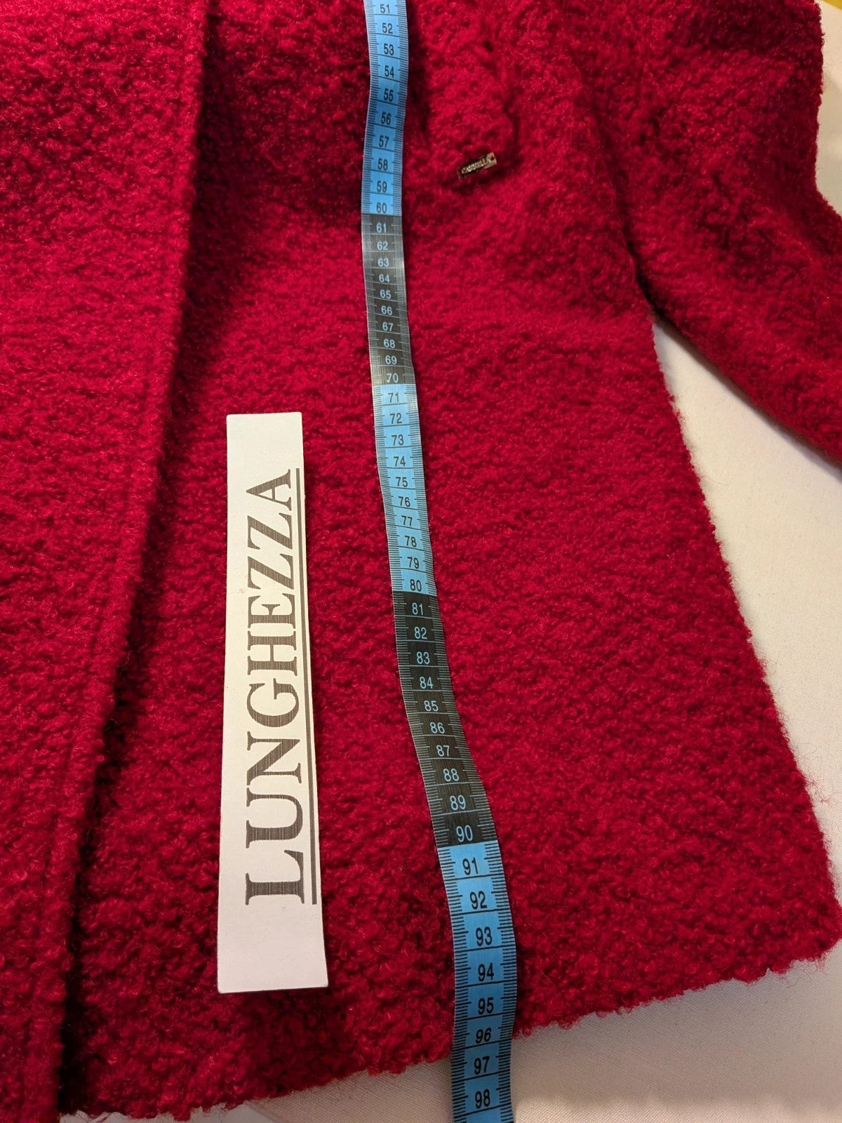 Cappotto donna Cannella bouclé rosso in misto lana