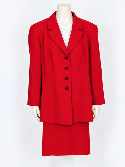 Tailleur donna Elena Mirò rosso in lana vergine – Giacca e gonna – Tg. 48 (XL)