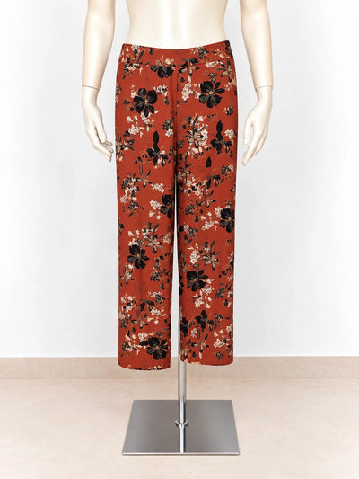 Pantaloni donna Veronica a gamba larga floreali – Made in Italy – Tg. 42