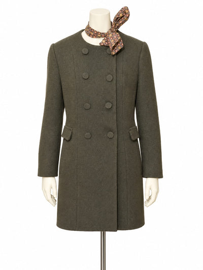 Cappotto Corto / Giacca Conbipel Verde Militare - Misto Lana - Taglia 46 (IT)