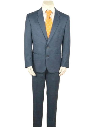 Abito completo uomo blu navy in seta e lana – Made in Italy – Tg. 48 (M)