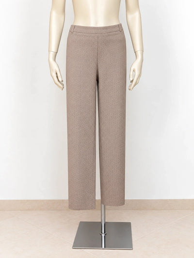Pantaloni donna OVS beige in tessuto jacquard geometrico – Tg. 48