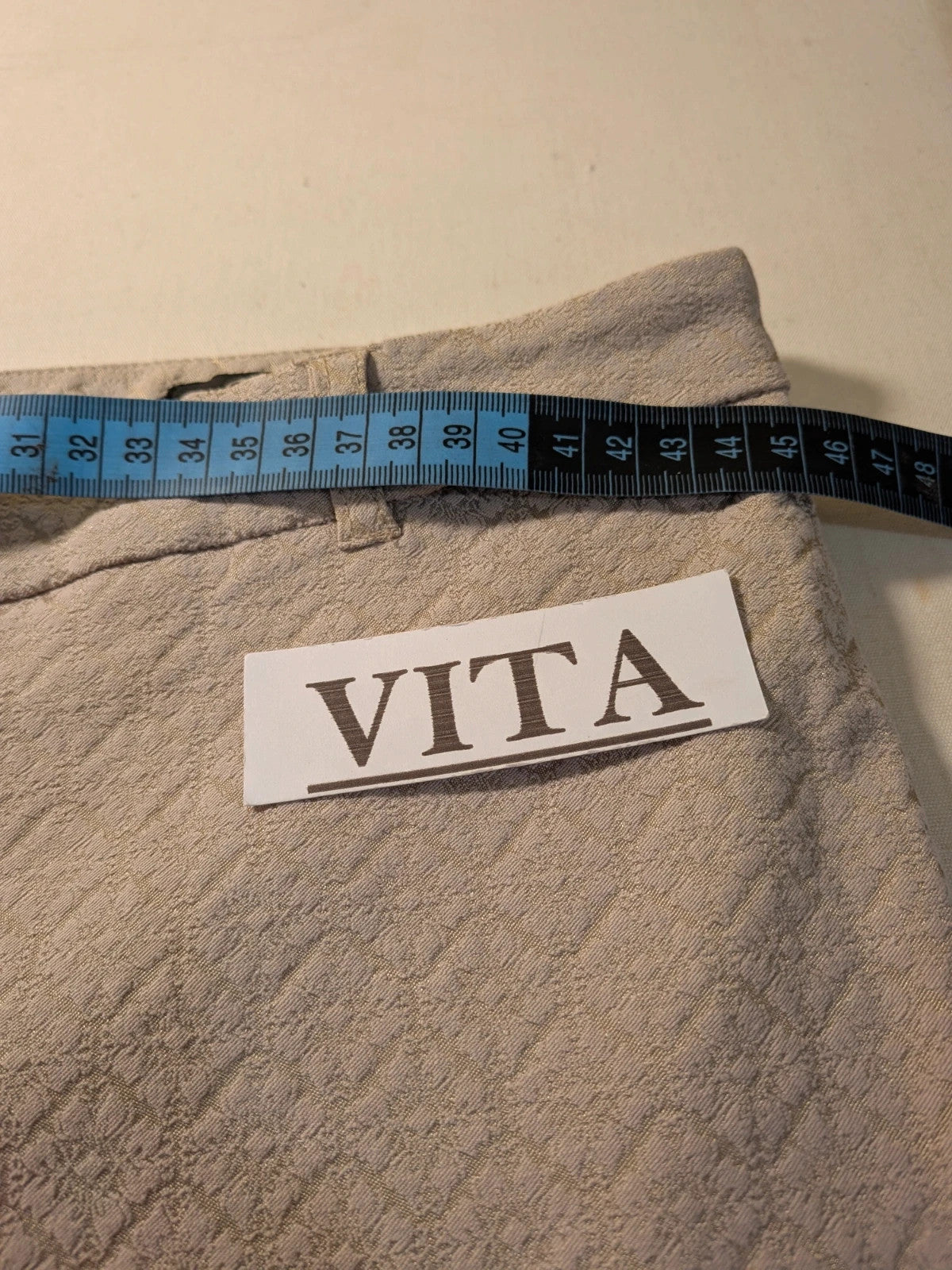 Pantaloni donna OVS beige in tessuto jacquard - foto 4