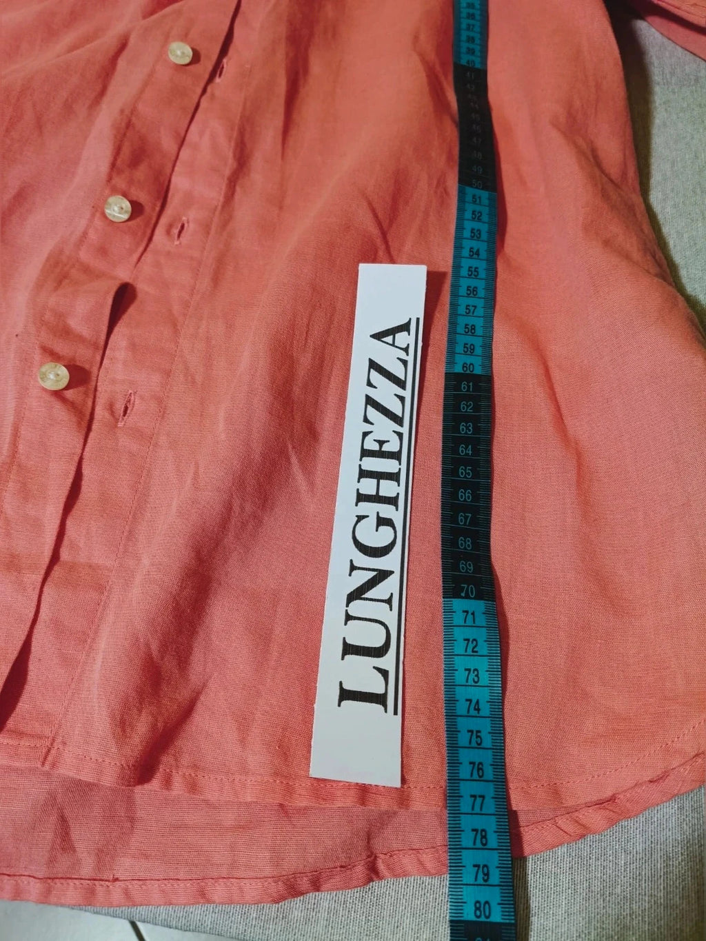 North Sails men's shirt salmon pink short sleeve embroidered logo cotton-linen blend.