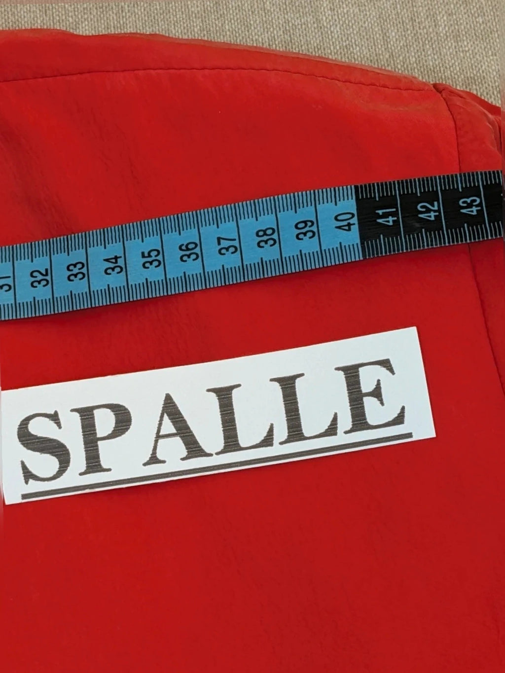 Made in Italy red skirt suit, short sleeve jacket with gold jewel buttons, 100% Cupro.