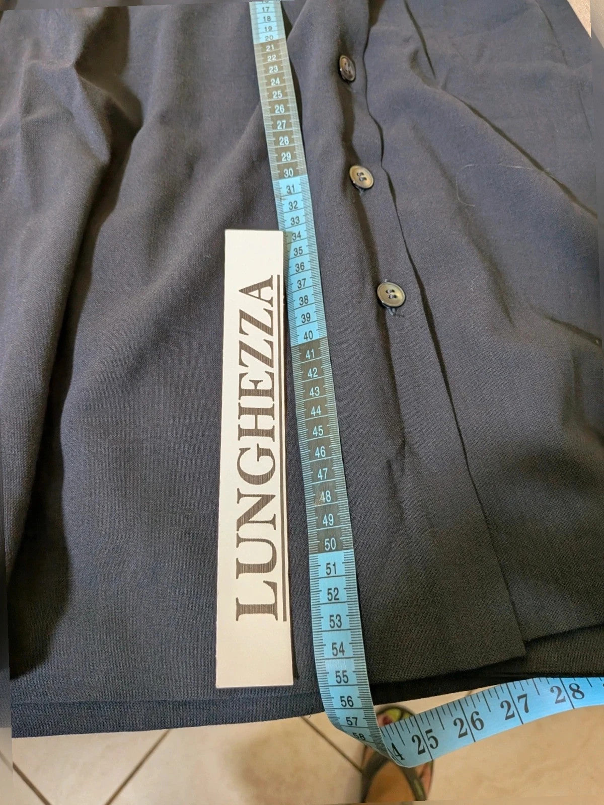 Mariella Burani navy skirt suit with elegant blazer and vintage bicycle print lining.