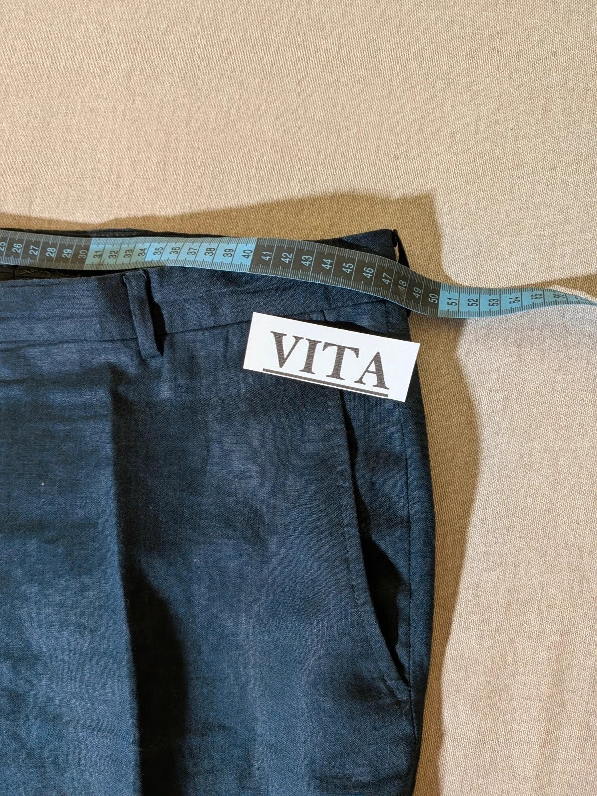 Abito uomo Incom blu navy in 100% lino, giacca e pantalone