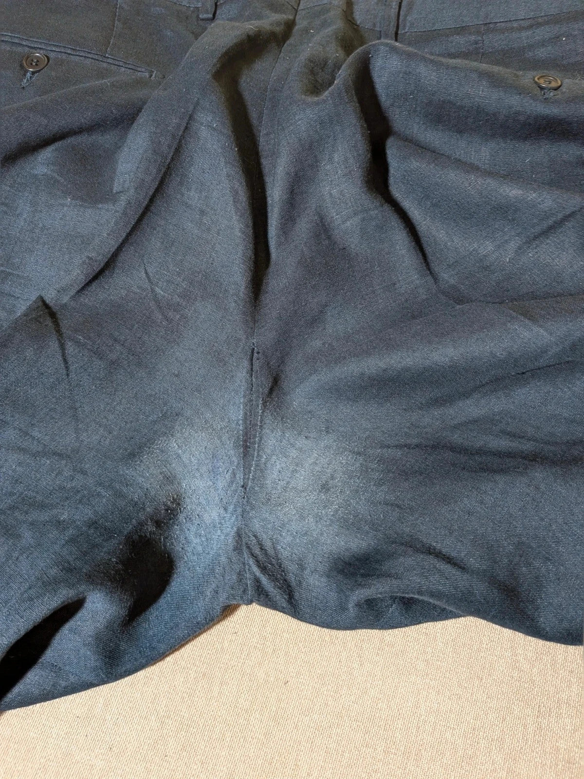 Abito uomo Incom blu navy in 100% lino, giacca e pantalone