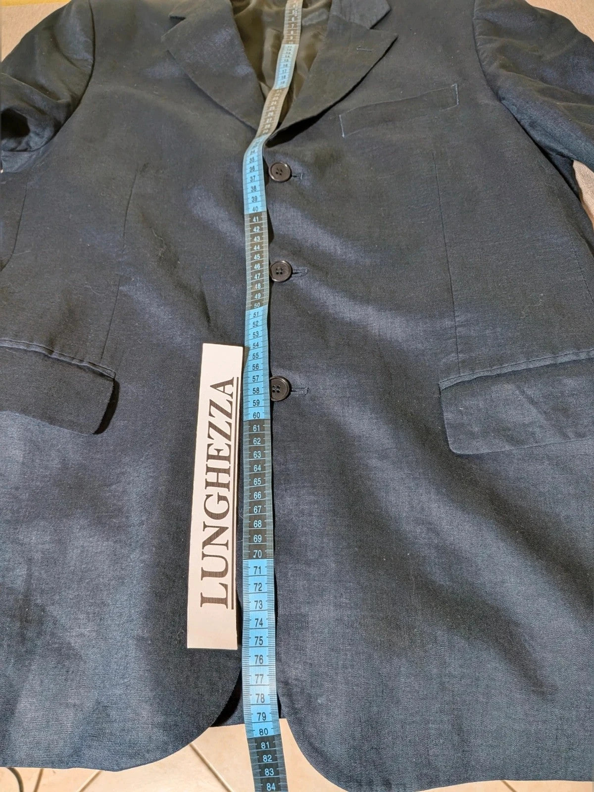 Abito uomo Incom blu navy in 100% lino, giacca e pantalone