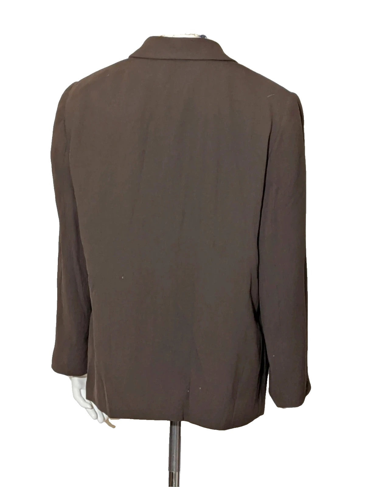 Les Copains brown blazer tailored design with textured fabric and partial logo lining.