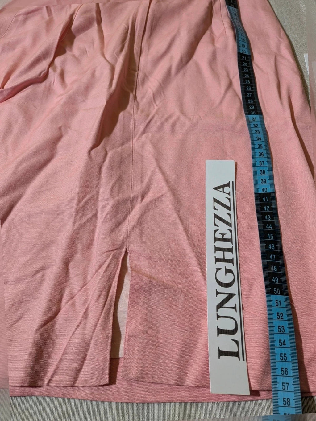 Anna Gasparri pink skirt suit with structured fabric and gold buttons, vintage 80s/90s style.