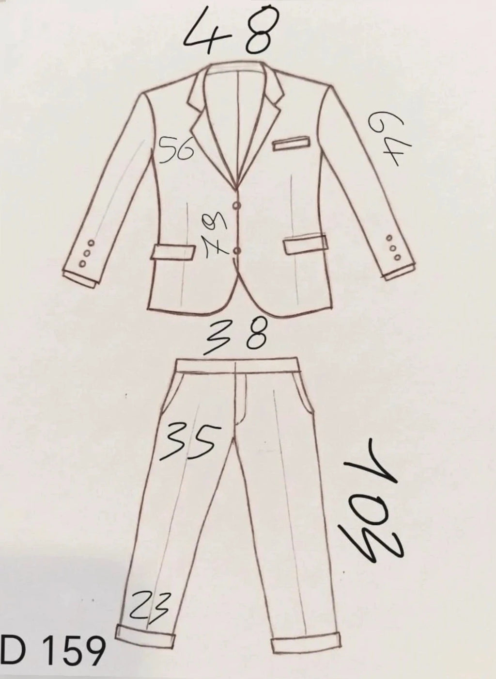Vintage navy jacket and trousers set, luxurious silk-wool blend, elegant formal style.