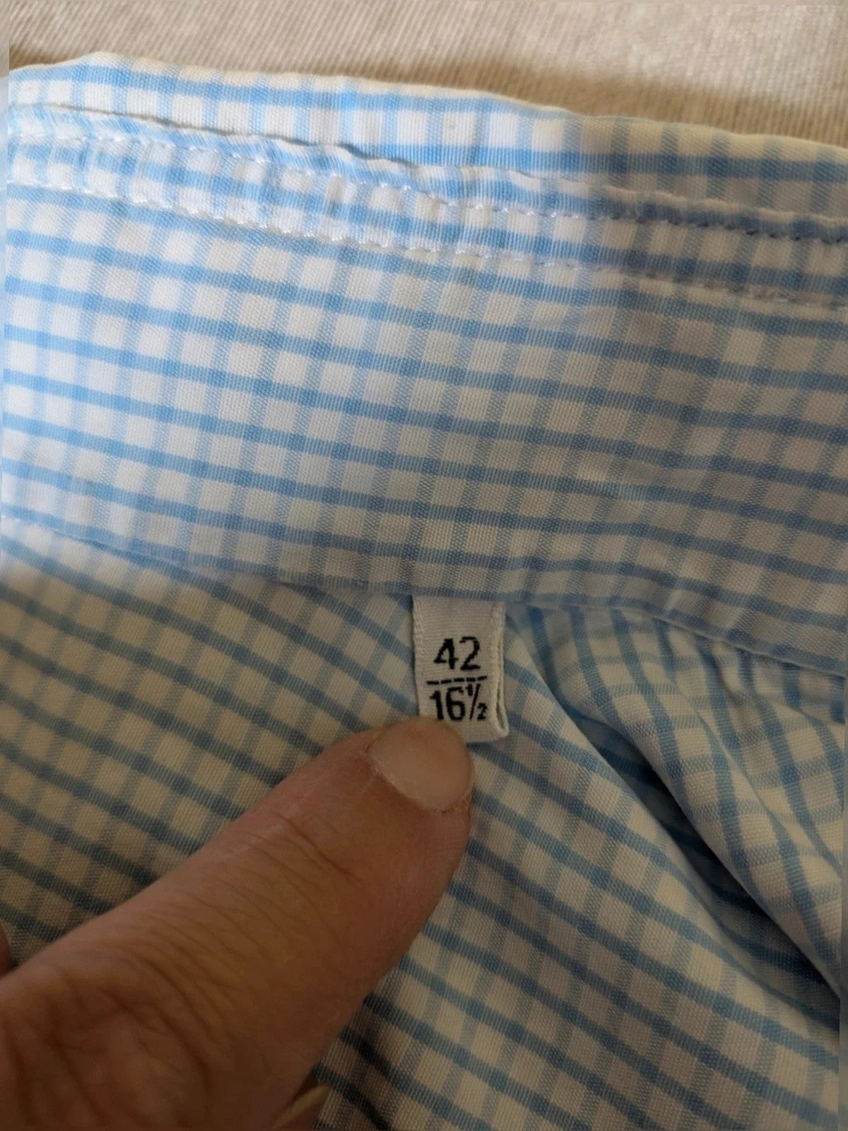 Furstenberg blue striped shirt 100% cotton with distinctive check pattern.