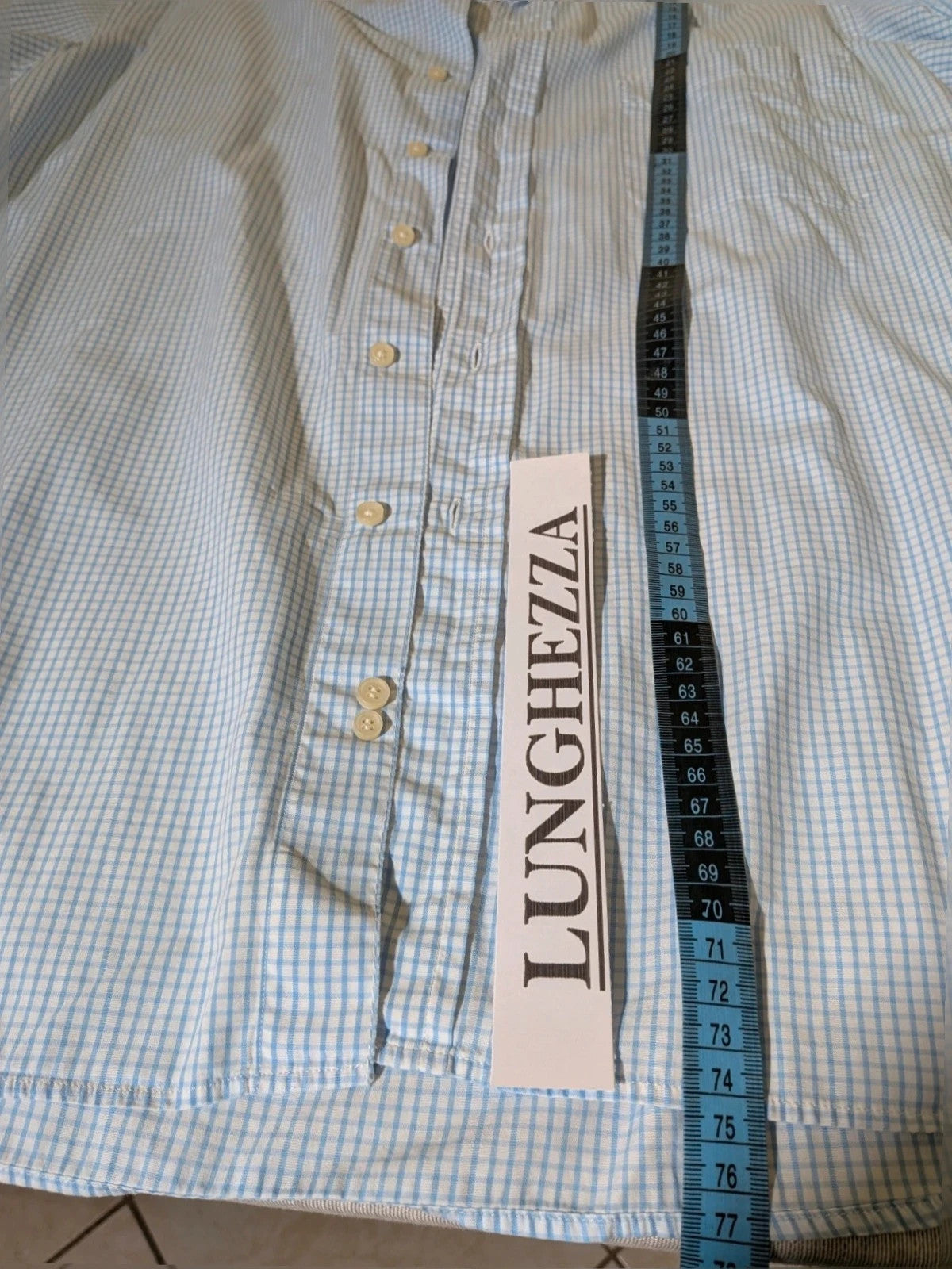 Furstenberg blue striped shirt 100% cotton with distinctive check pattern.