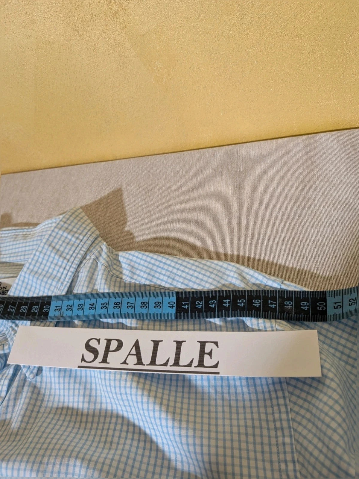 Furstenberg blue striped shirt 100% cotton with distinctive check pattern.