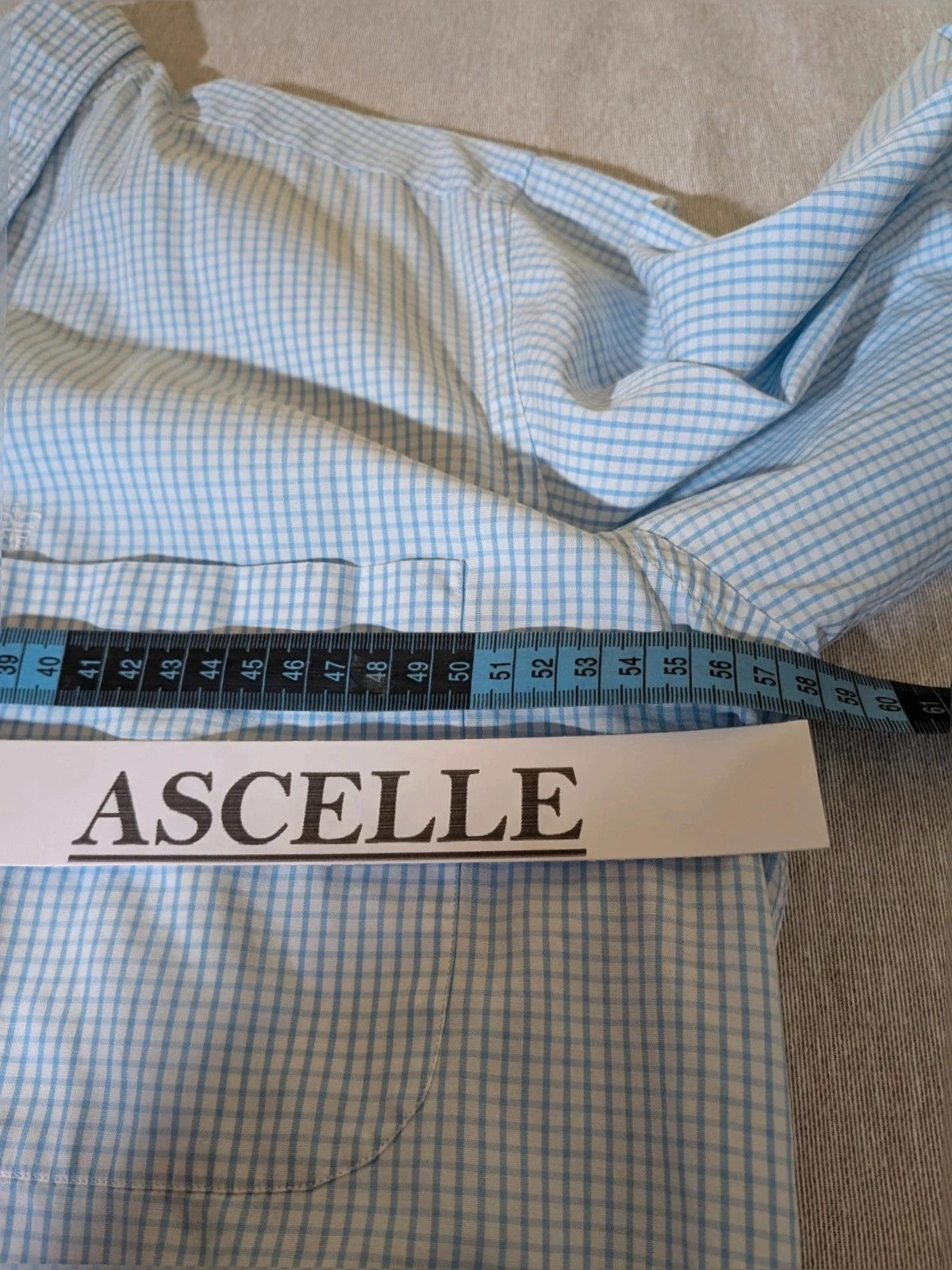 Furstenberg blue striped shirt 100% cotton with distinctive check pattern.