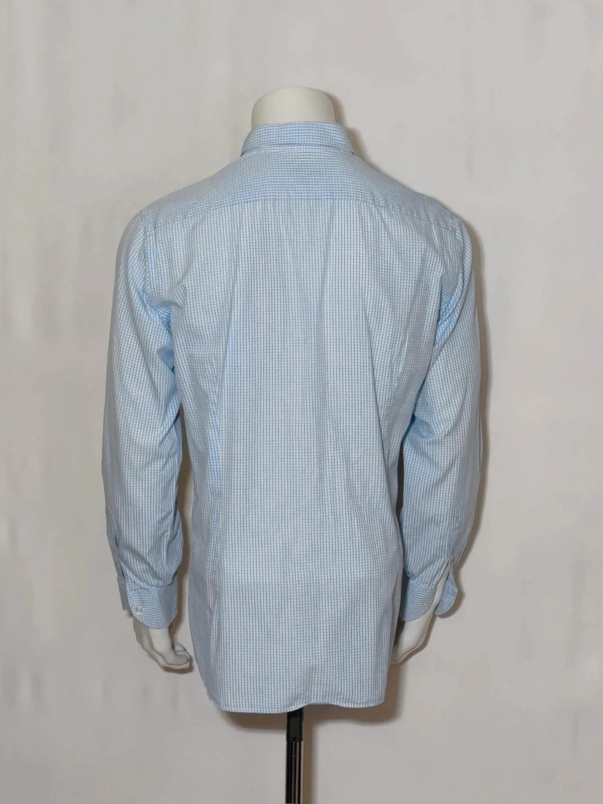 Furstenberg blue striped shirt 100% cotton with distinctive check pattern.