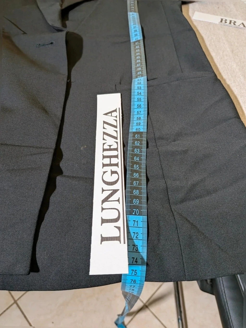 BENETTON black suit with COS blazer, minimalist design, high-quality wool blend fabric.