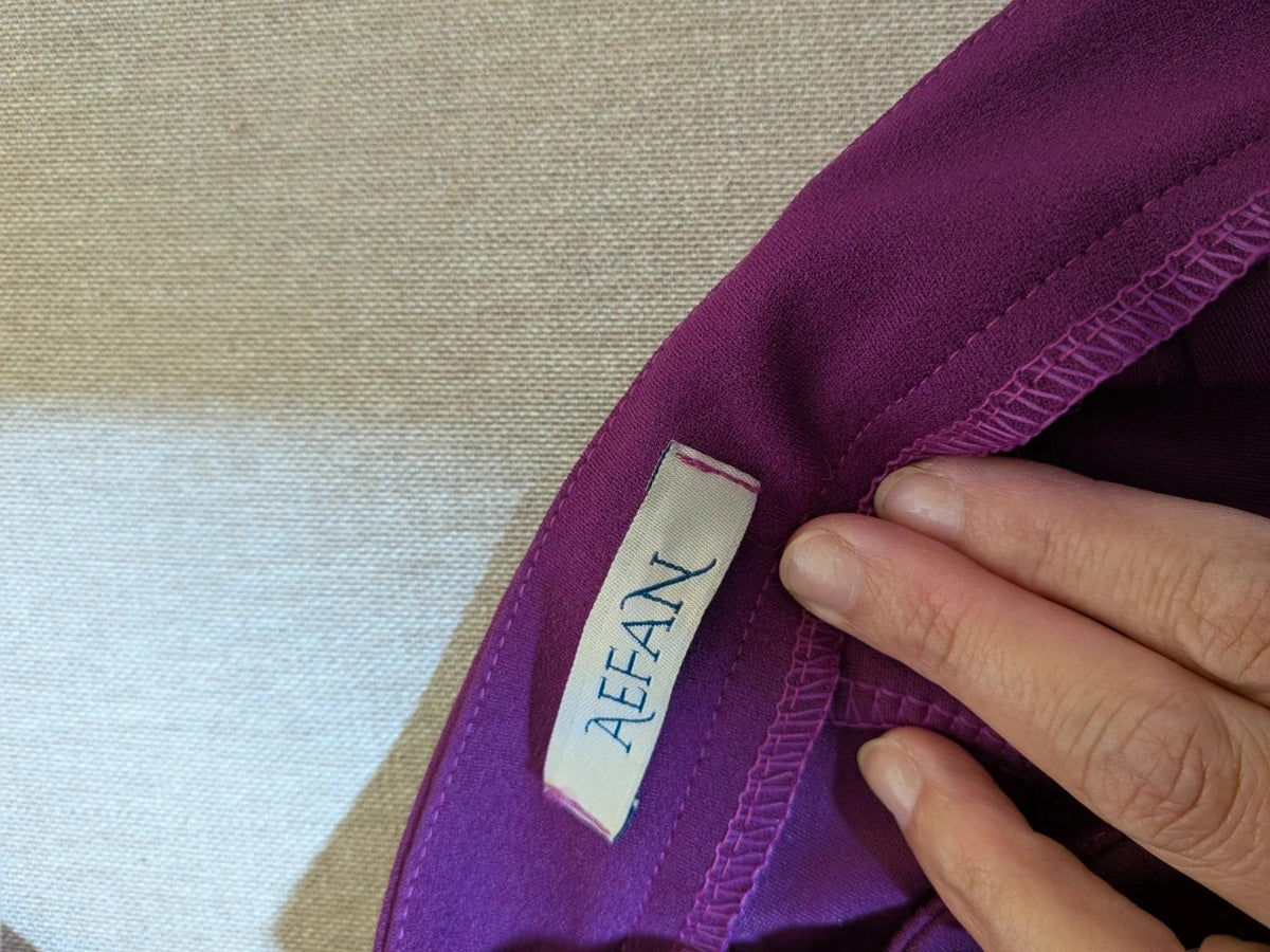 New Collection multi suit purple blazer, straight trousers, and sheer blouse, elegant design.