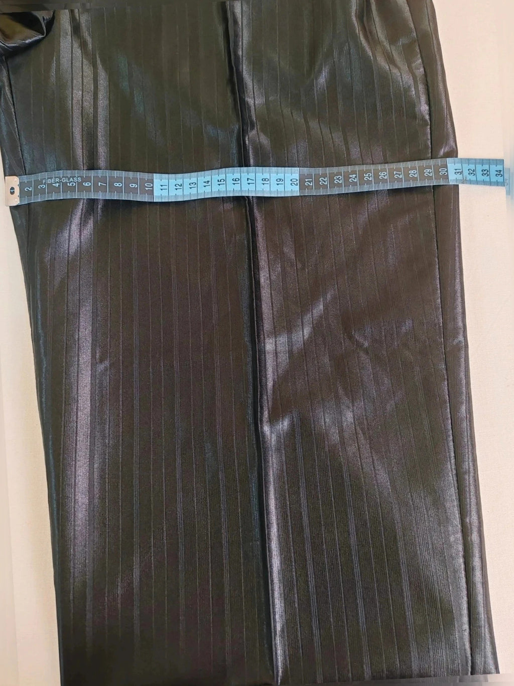 Bossano black suit jacket and trousers, pinstripe pattern, luxurious satin finish, new with tags.