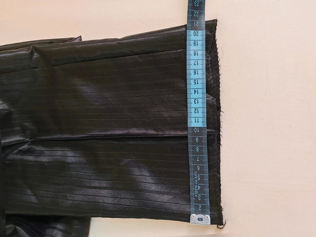 Bossano black suit jacket and trousers, pinstripe pattern, luxurious satin finish, new with tags.