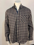 Gutteridge men's shirt multi tartan pattern with button-down collar and chest pocket.
