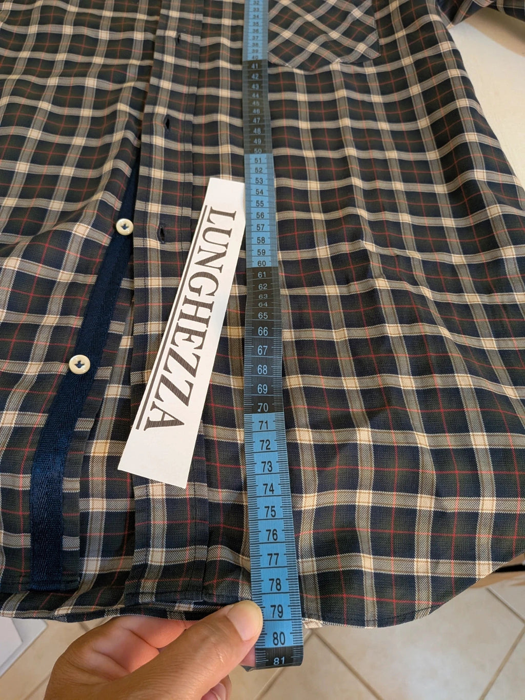 Gutteridge men's shirt multi tartan pattern with button-down collar and chest pocket.