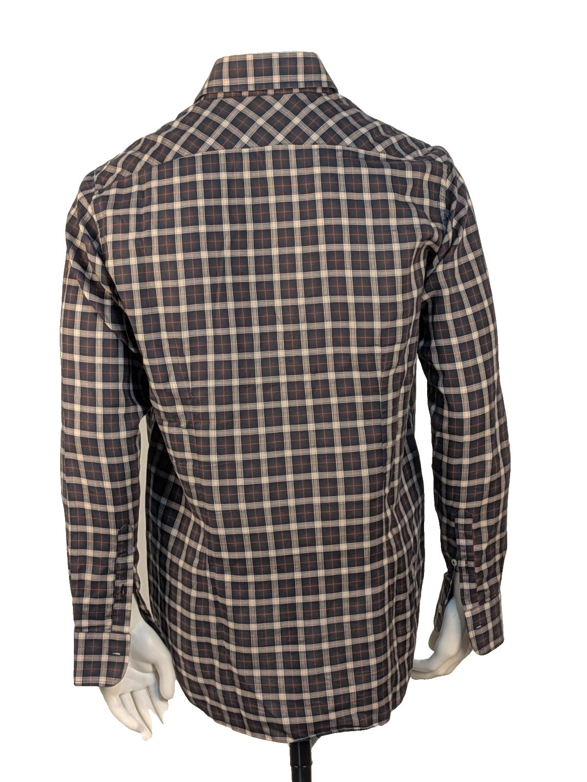 Gutteridge men's shirt multi tartan pattern with button-down collar and chest pocket.