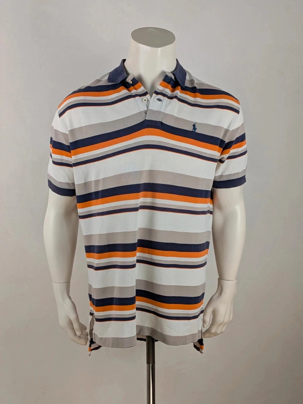 Polo Ralph Lauren multi-coloured polo shirt with horizontal stripes and embroidered logo.