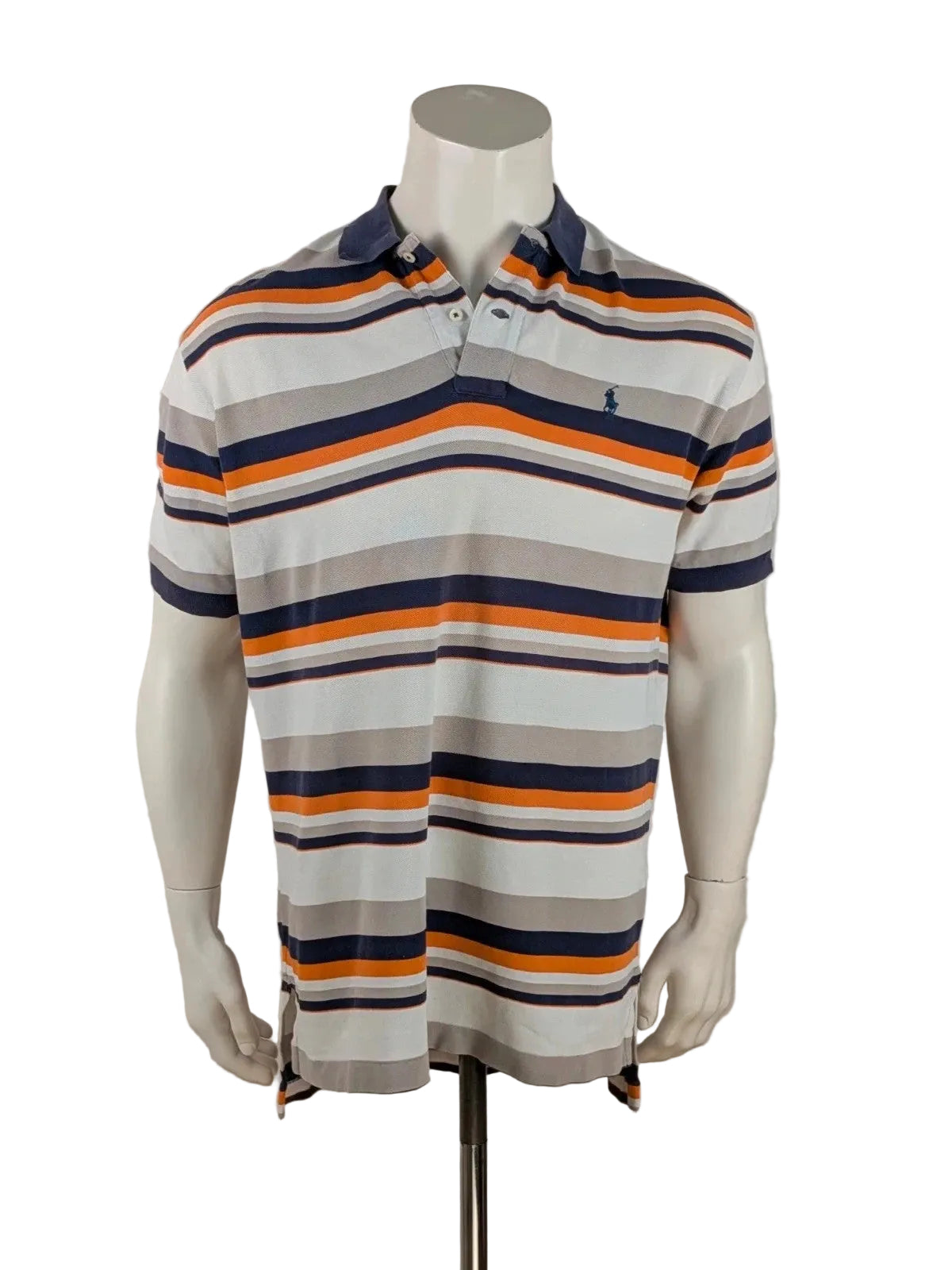 Polo Ralph Lauren multi-coloured polo shirt with horizontal stripes and embroidered logo.