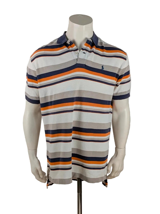 Polo Ralph Lauren multi-coloured polo shirt with horizontal stripes and embroidered logo.