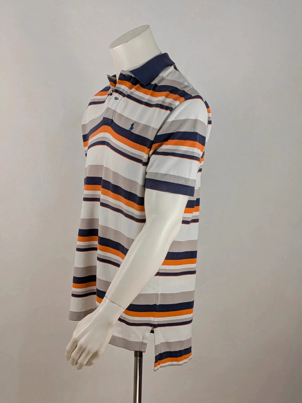 Polo Ralph Lauren multi-coloured polo shirt with horizontal stripes and embroidered logo.