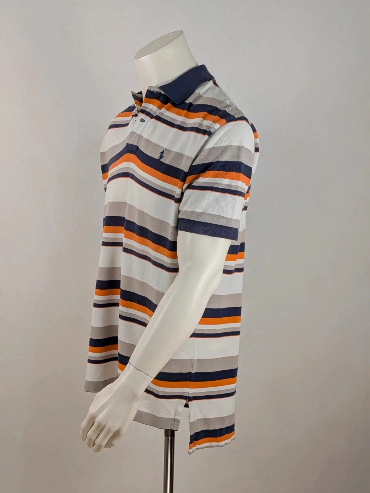 Polo Ralph Lauren multi-coloured polo shirt with horizontal stripes and embroidered logo.