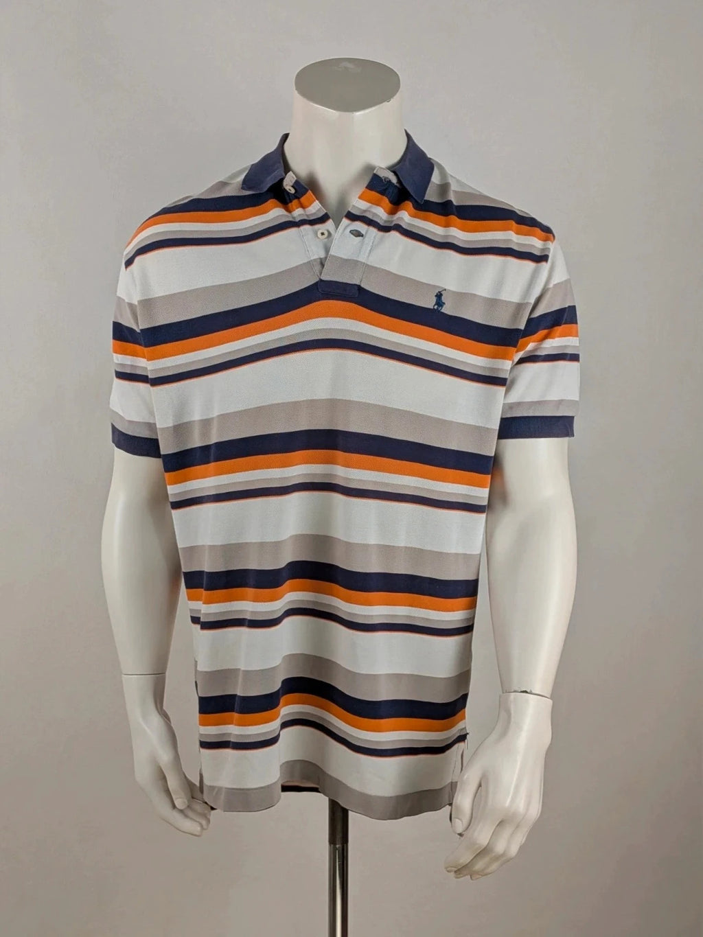 Polo Ralph Lauren multi-coloured polo shirt with horizontal stripes and embroidered logo.