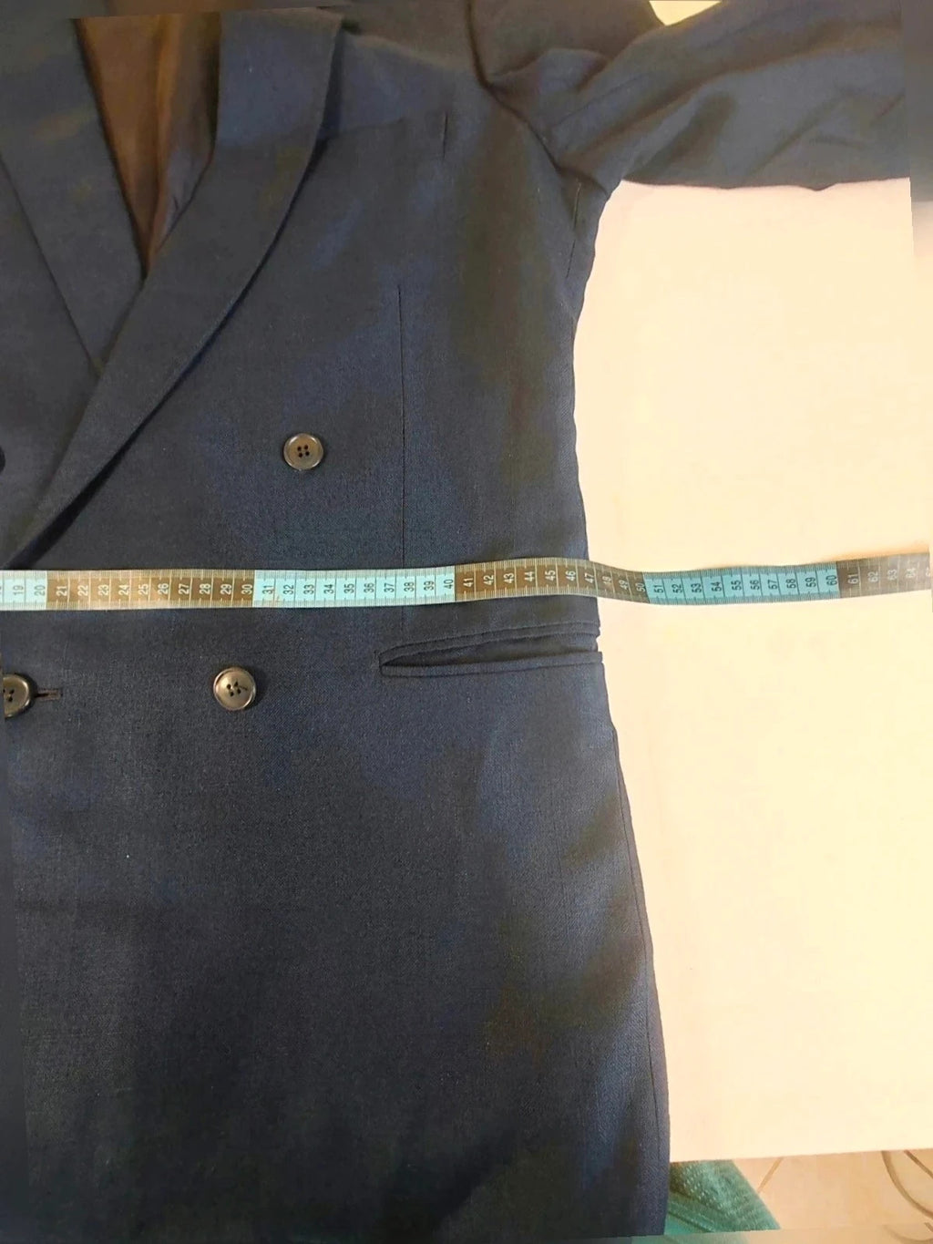 linea navy double-breasted jacket vintage high-quality linen classic elegance