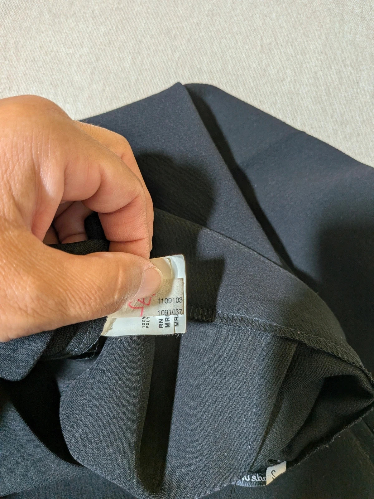 persona 21 black suit jacket and flared pants, 3-button closure, decorative pockets, polyester blend