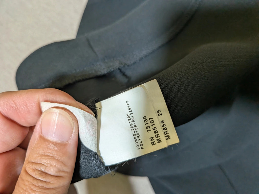 persona 21 black suit jacket and flared pants, 3-button closure, decorative pockets, polyester blend