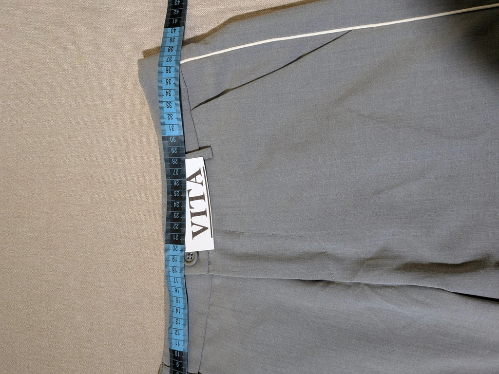 Imperial grey suit with white piping and jewel buttons, elegant fitted blazer and pants.