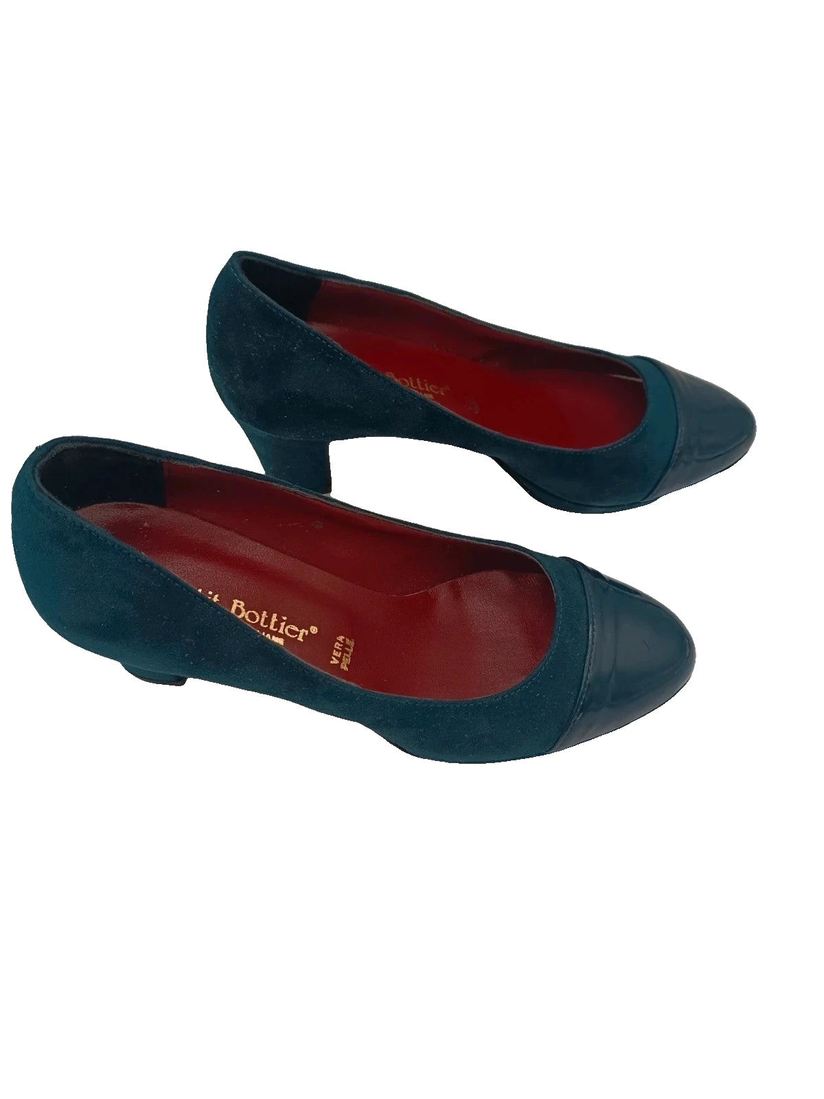 Vera Pelle blue heels 6 cm heel height made in Italy, elegant design.