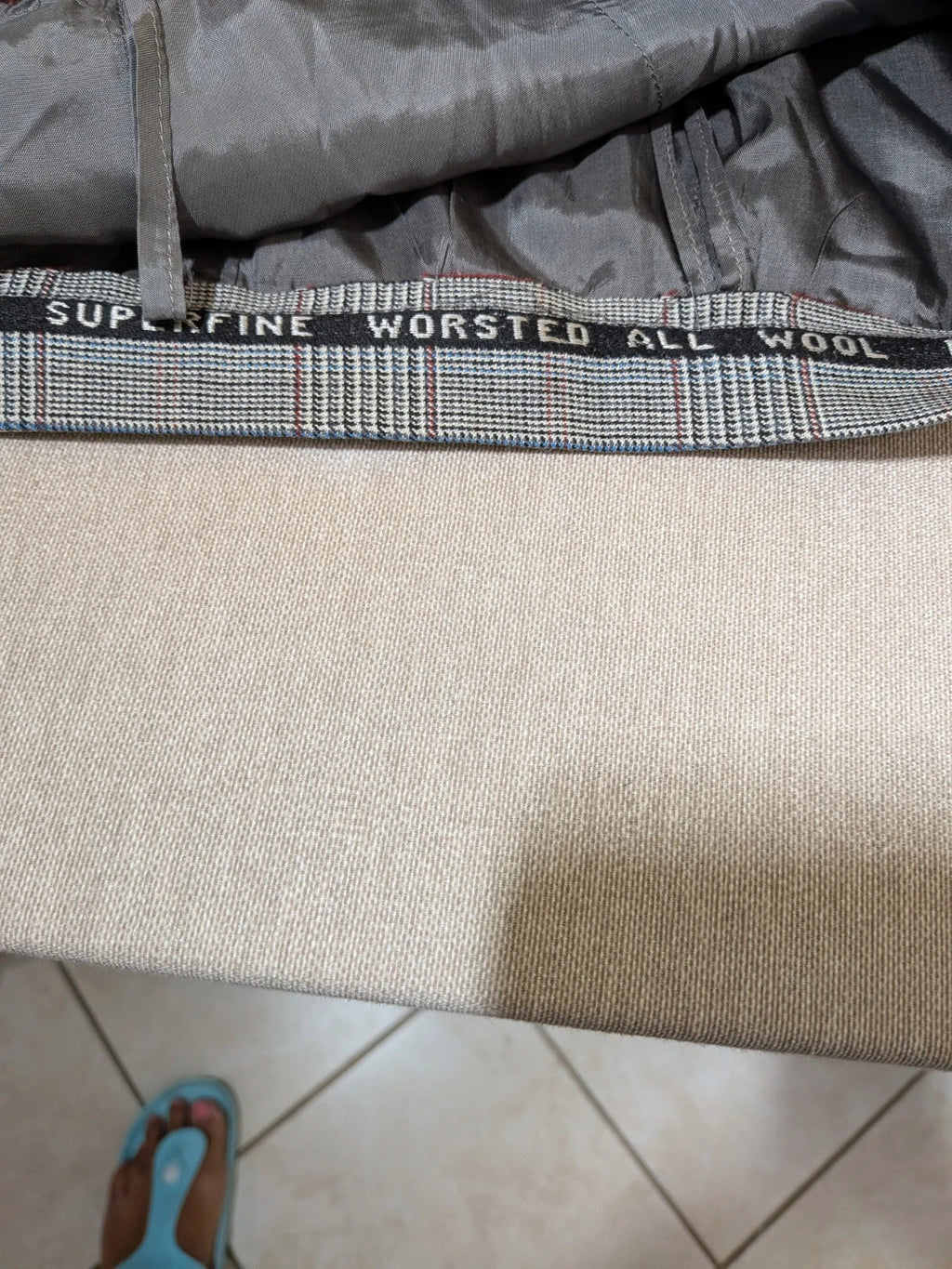 Retro grey multi skirt suit with Prince of Wales check pattern, structured jacket and fully lined skirt.