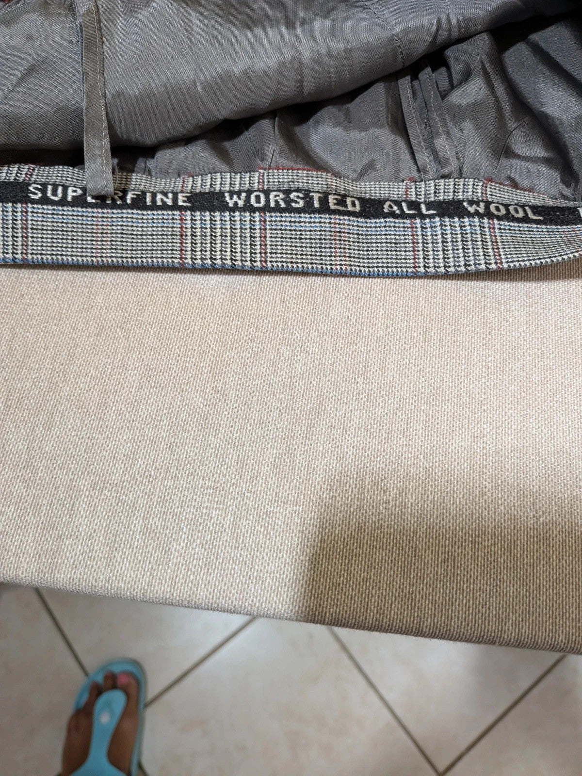 Retro grey multi skirt suit with Prince of Wales check pattern, structured jacket and fully lined skirt.