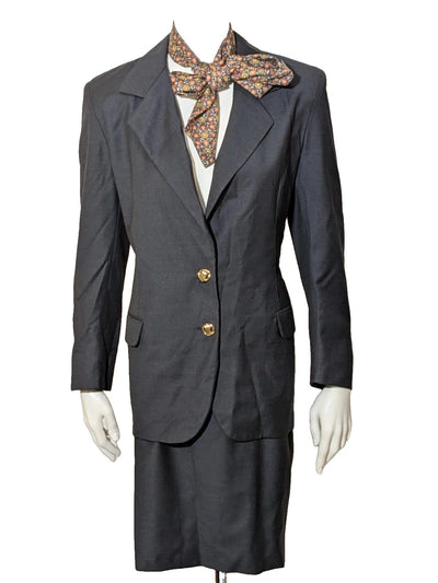 Tailleur donna vintage Cherie de Paris grigio antracite – Blazer e gonna