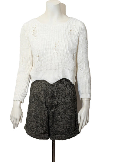 Completo donna:shorts Cyvle in lana più maglione marca candida con Perle