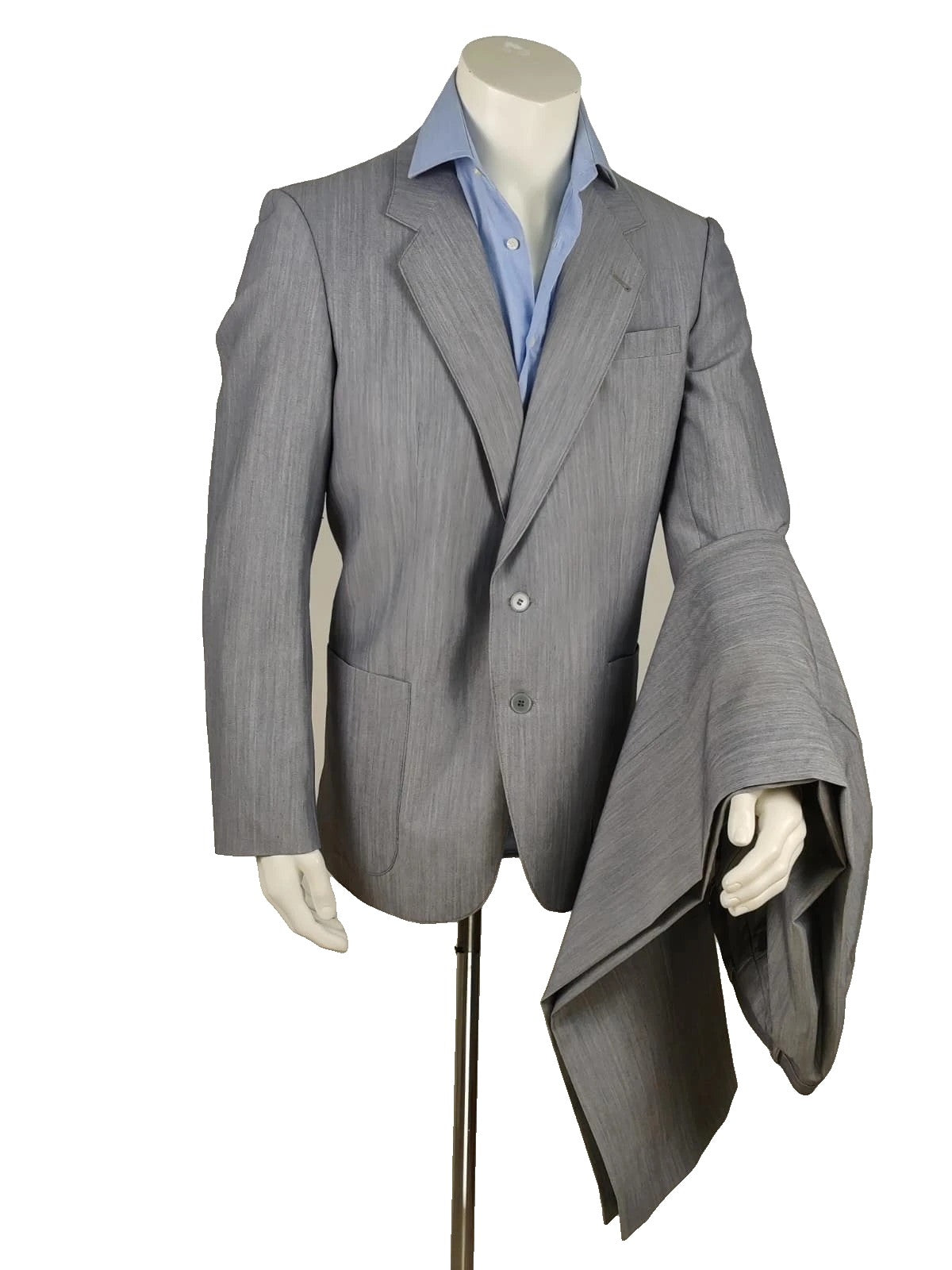 linea grey vintage jacket two-button design with West Germany label and melange fabric