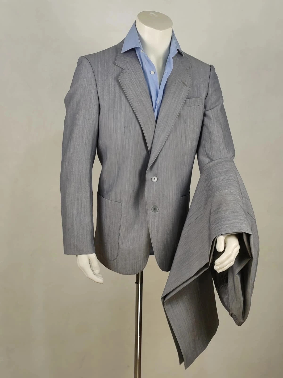 linea grey vintage jacket two-button design with West Germany label and melange fabric